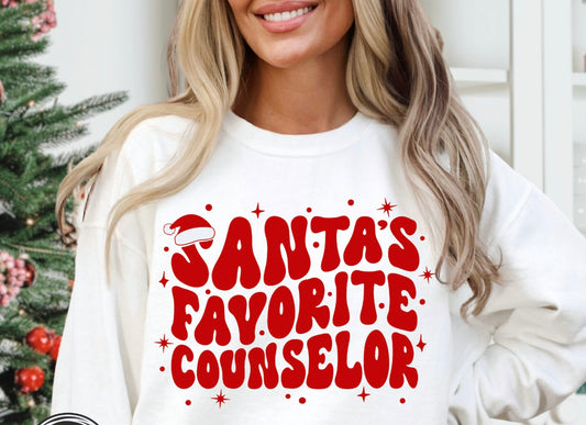 Santa’s Favorite Counselor Print Tee