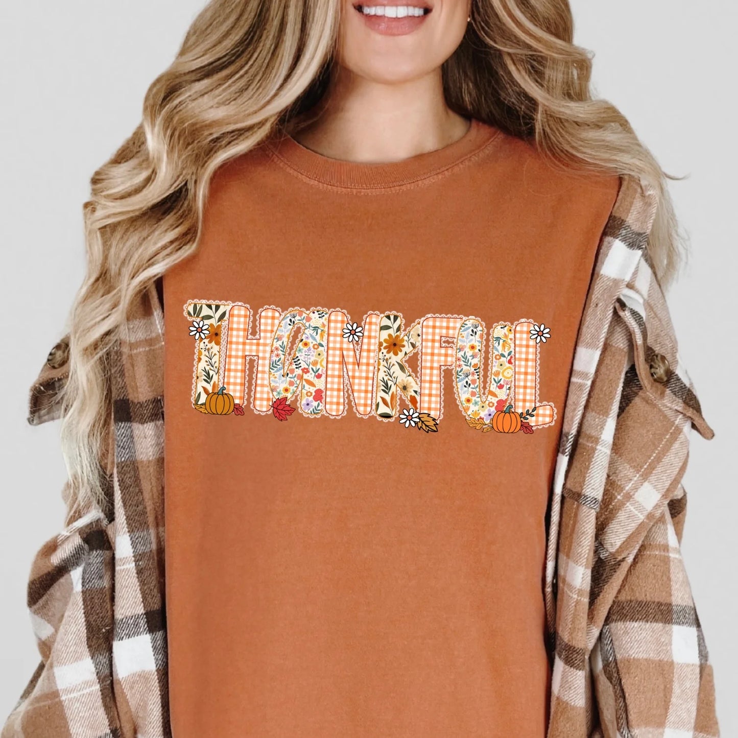Thankful Stitched Print Tee