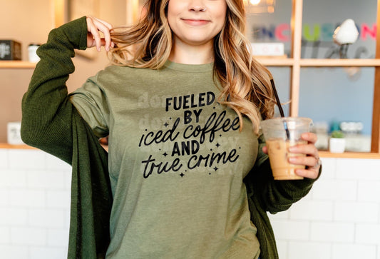 Iced Coffee & True Crime Print Tee