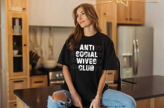 Anti Social Wives Club Print Tee