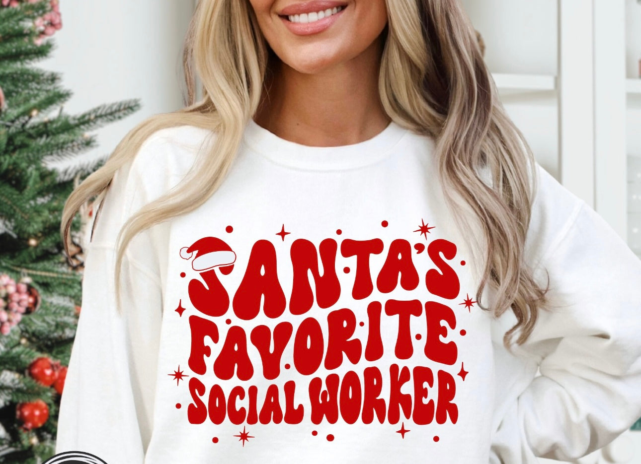 Santa’s Favorite Social Worker Print Tee