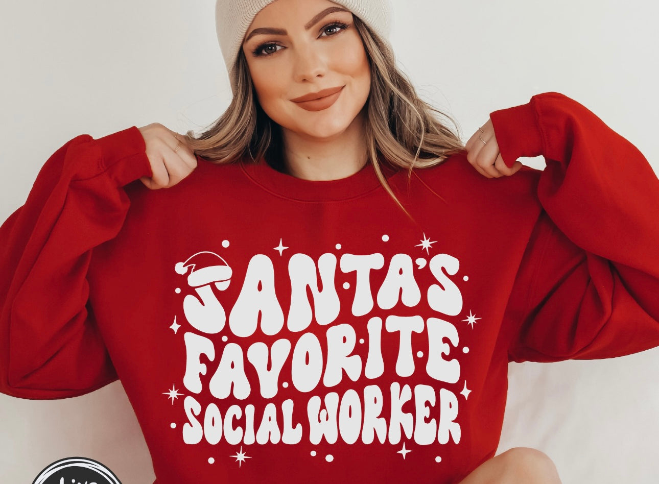 Santa’s Favorite Social Worker Print Tee