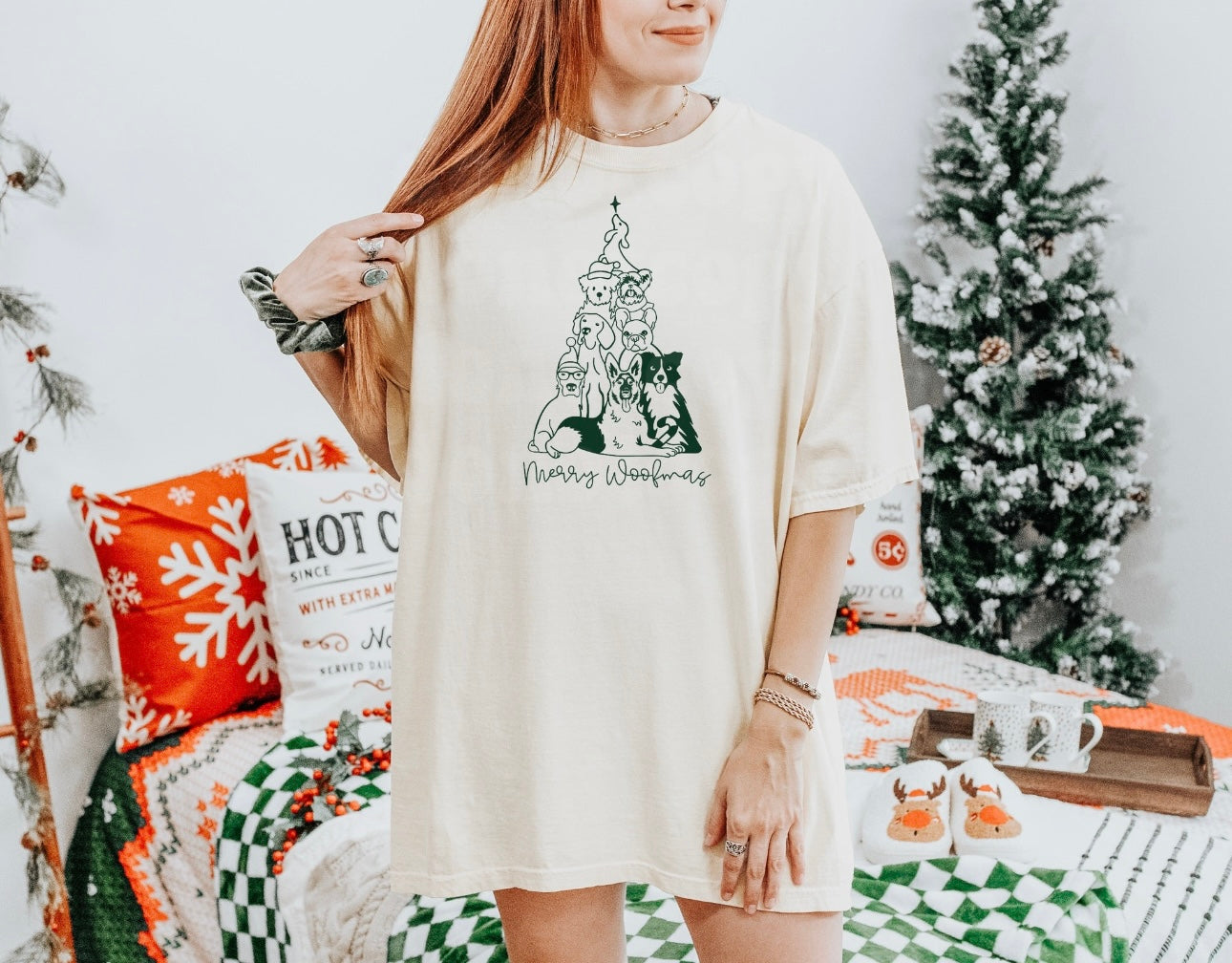 Dog Christmas Tree Print Tee