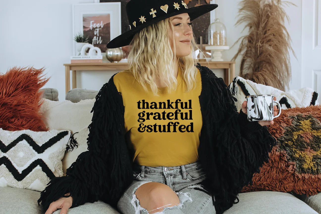 Thankful Grateful Stuffed Print Crew