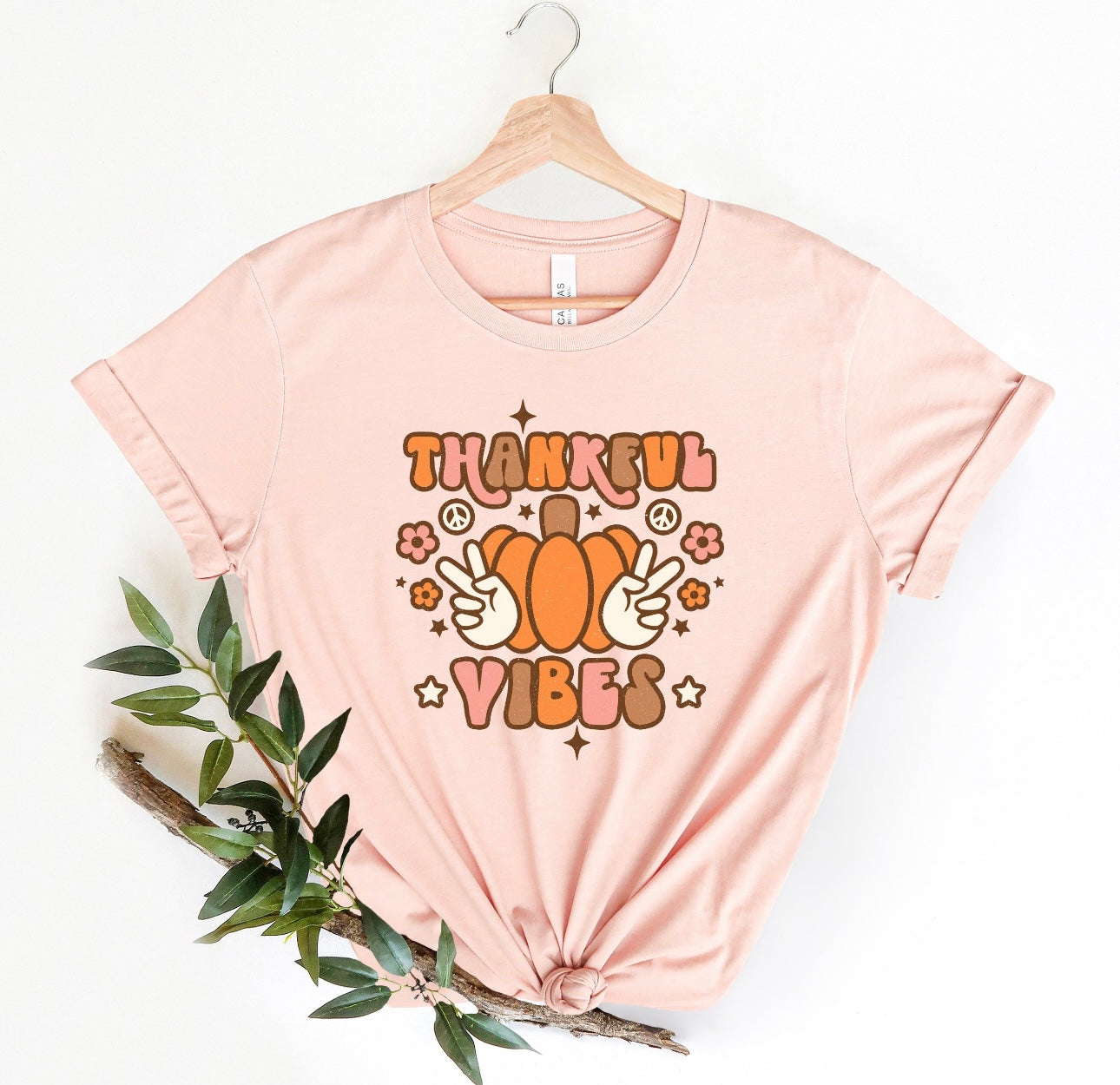 Thankful Vibes Print Tee