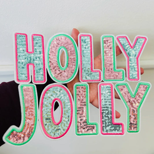 Sequin Patch Holly Jolly Crew