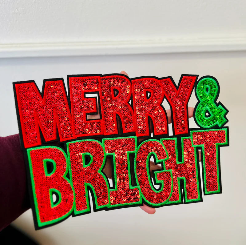 Sequin Patch Merry and Bright Crew