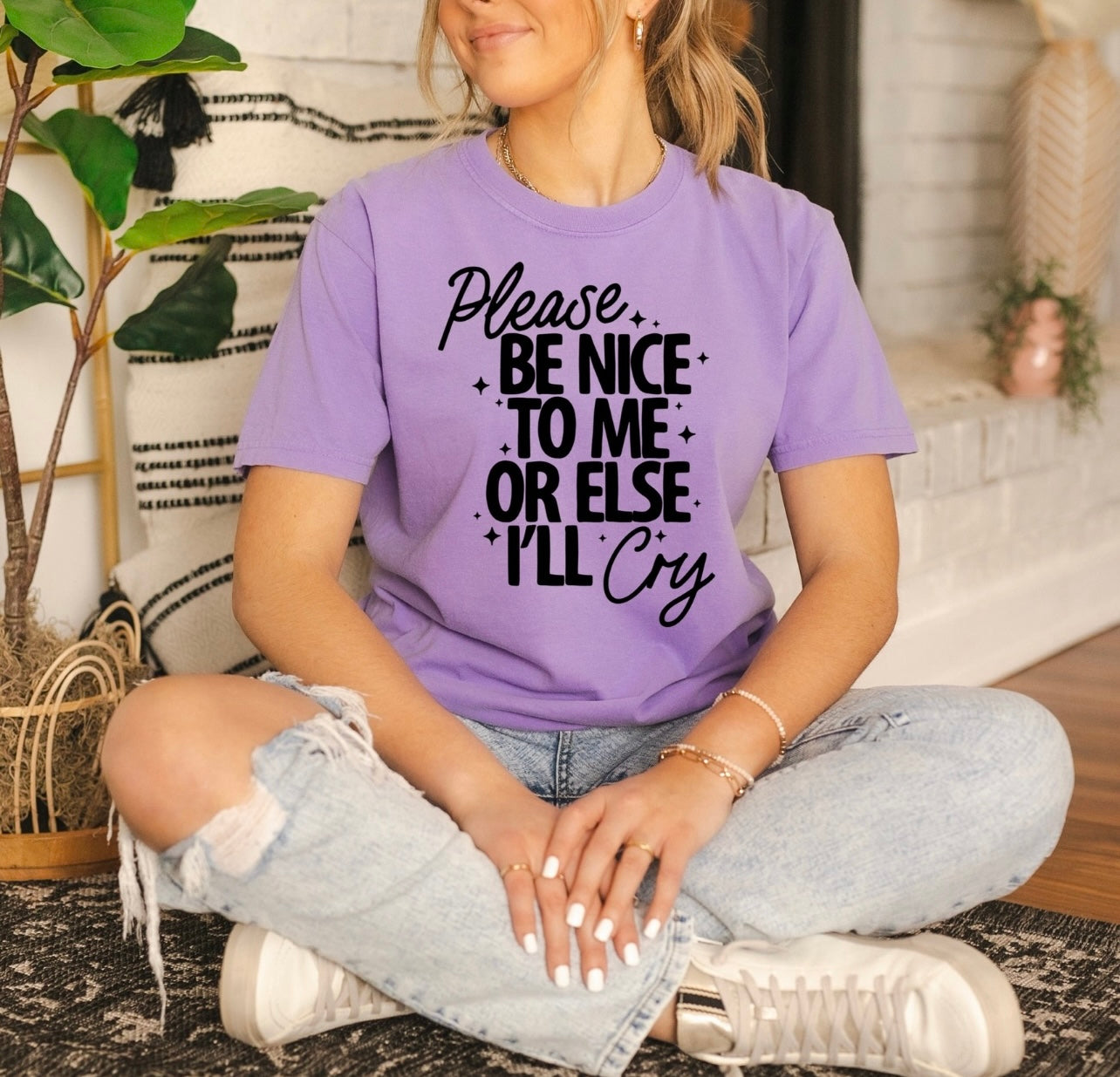 Please Be Nice Print Tee