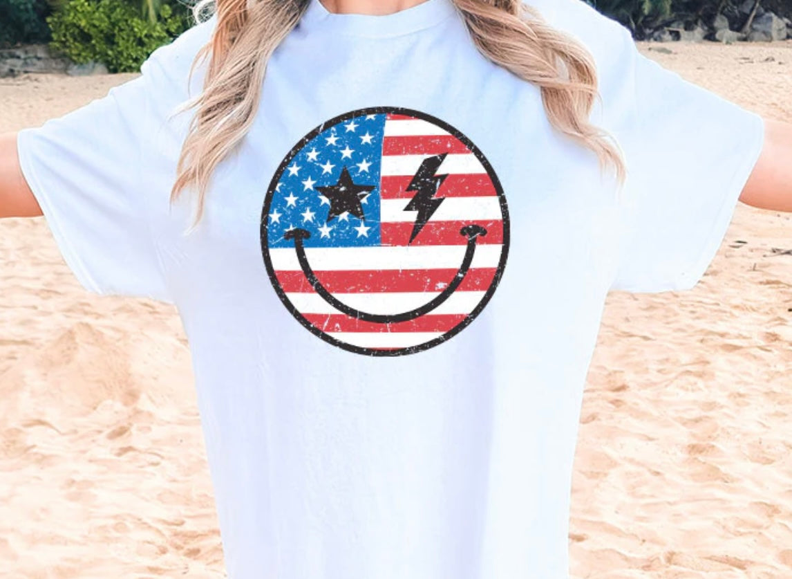 American Smiley Print Tee