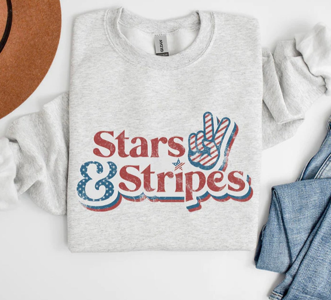 Stars and Stripes Colored Print Crew