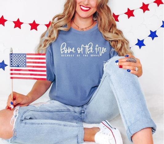 Home Of The Brave Print Tee