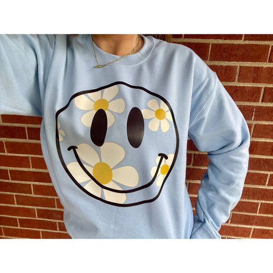 Daisy Smiley Print Crew