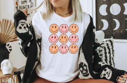 Vampire Happy Face Print Crew