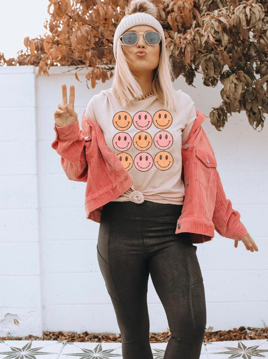 Vampire Happy Face Print Tee