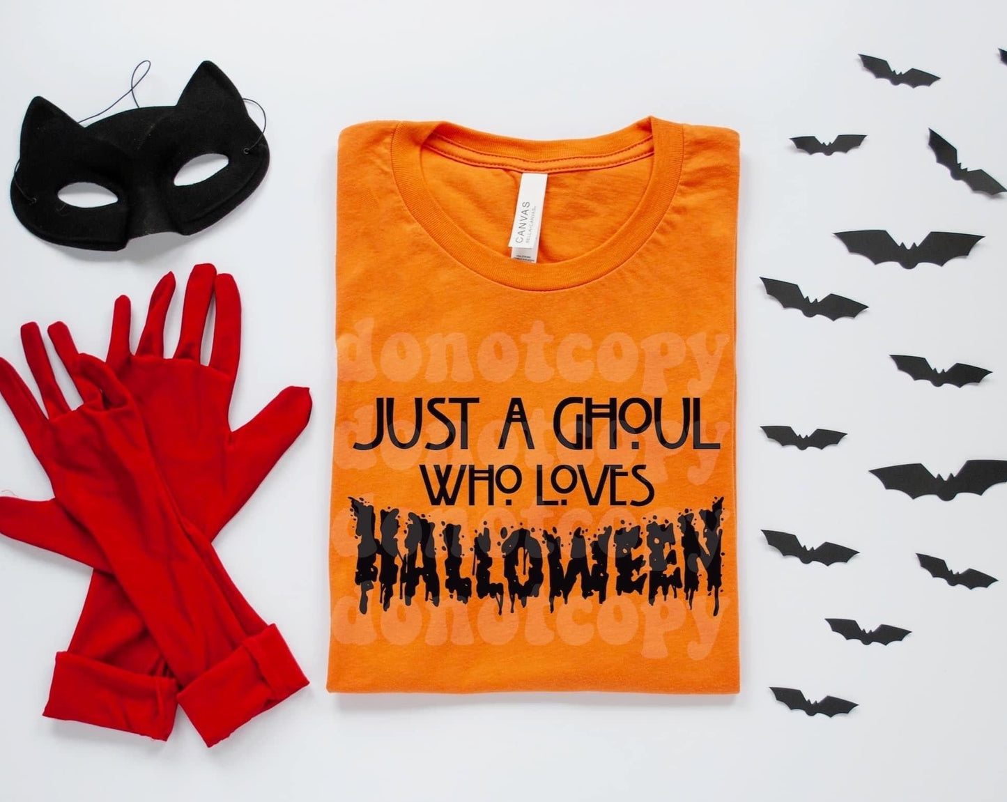 Just A Ghoul Who Loves Halloween Print Tee