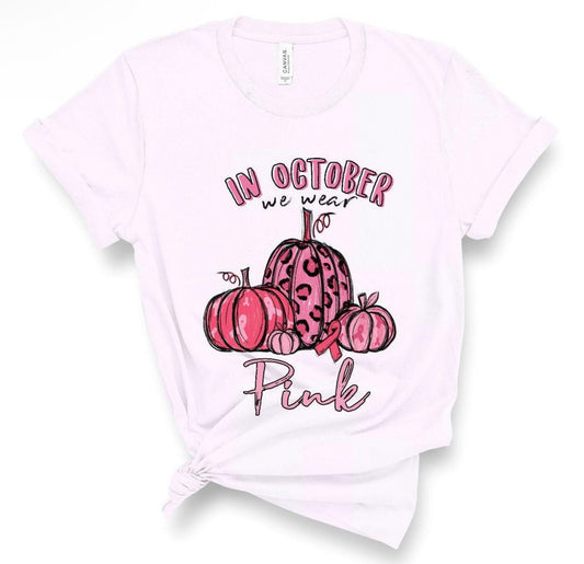 Pink Pumpkins with BC Ribbon Print Tee