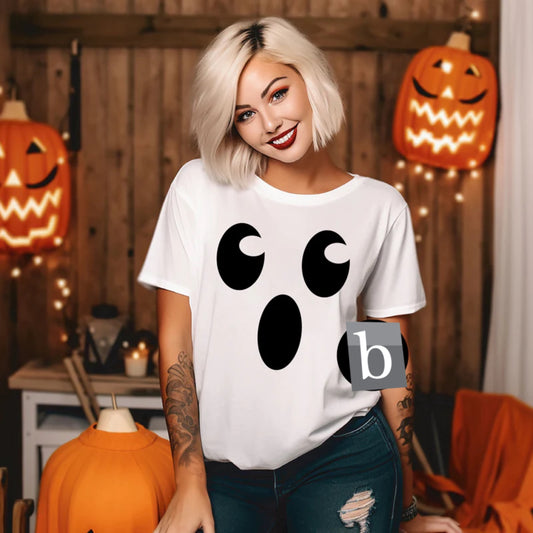 Ghost Face Halloween Print Tee