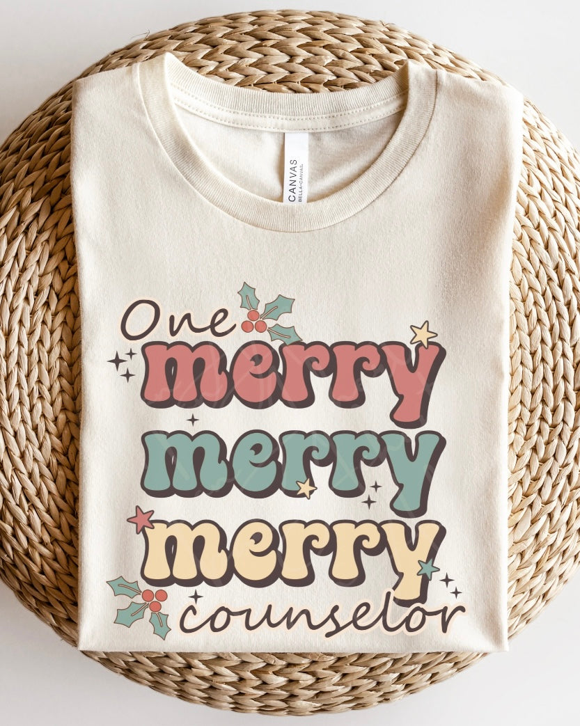 Merry Counselor Print Tee