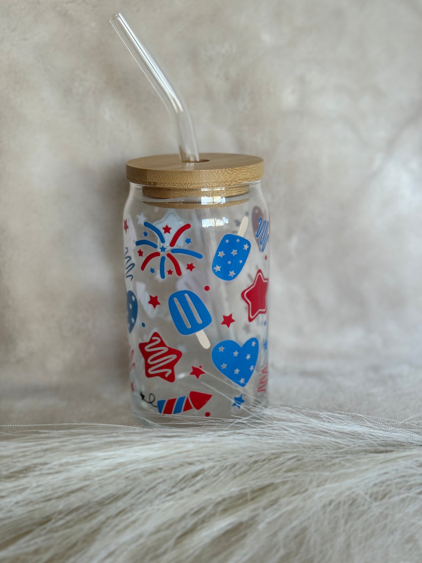 Libbey Glass - Red, White and Blue