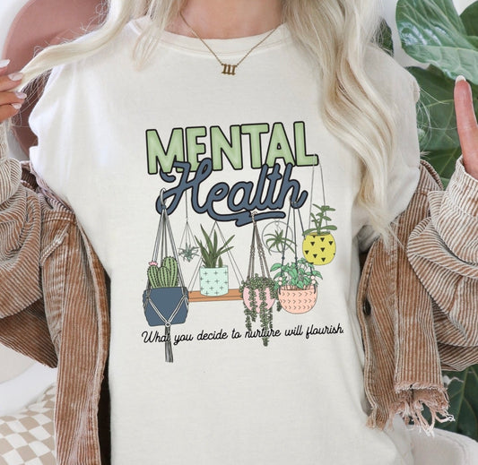 Mental Health Plant Print Crew