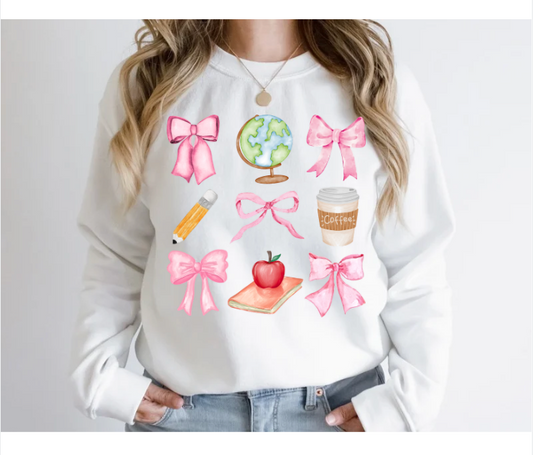 School Coquette Print Crew