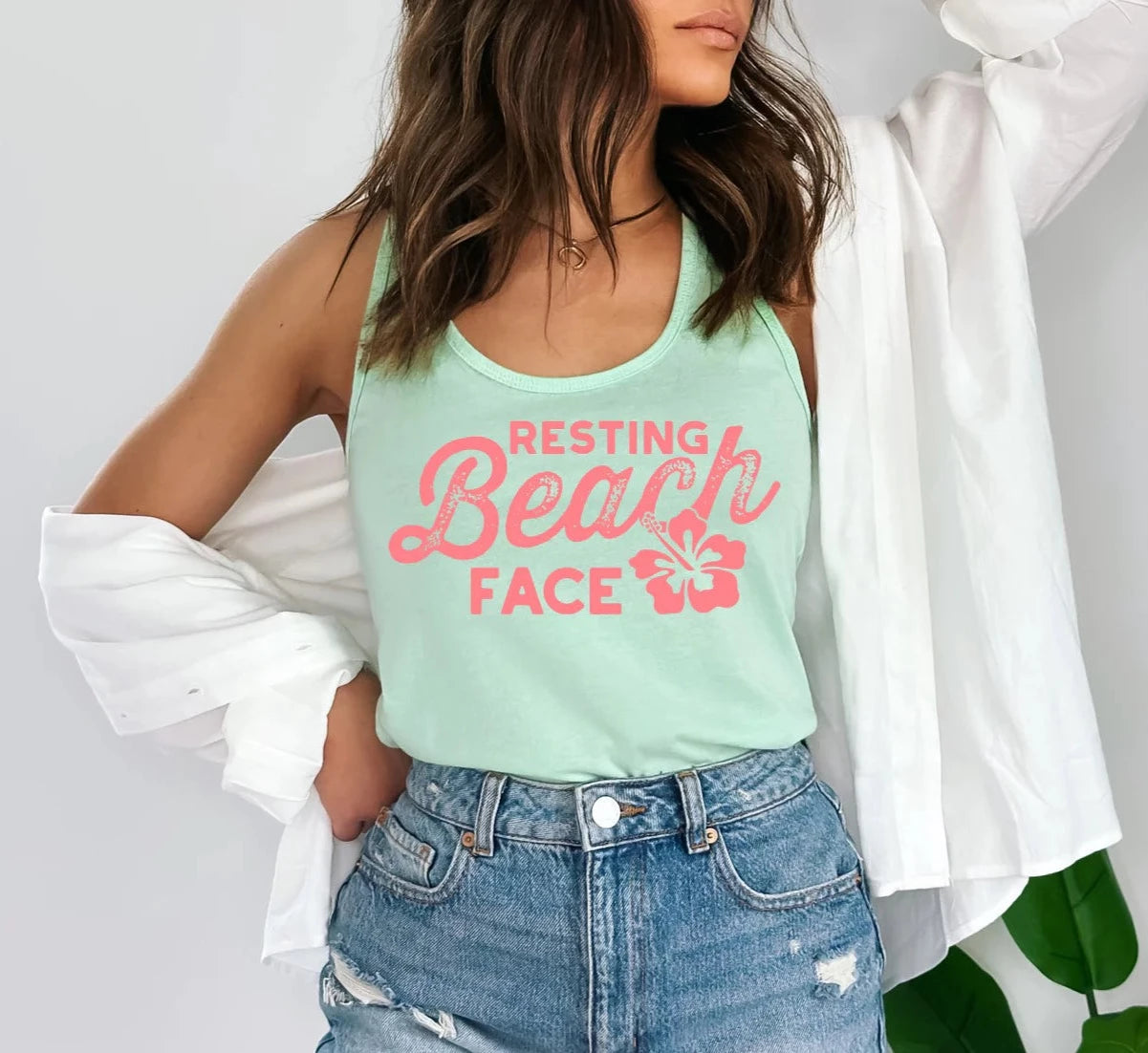 Resting Beach Face Print Tee