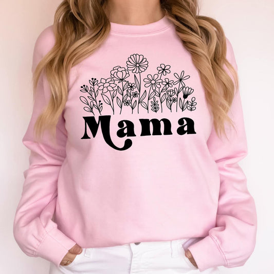 Mama Floral Print Crew