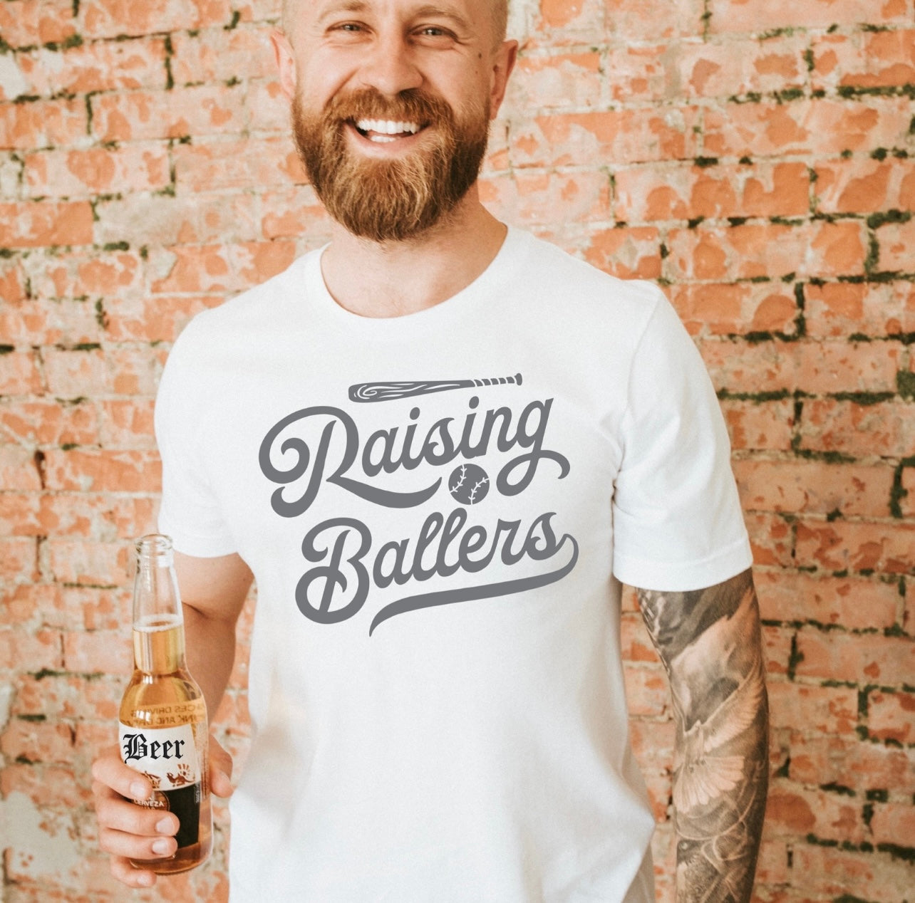 Raising Ballers Baseball Print Tee