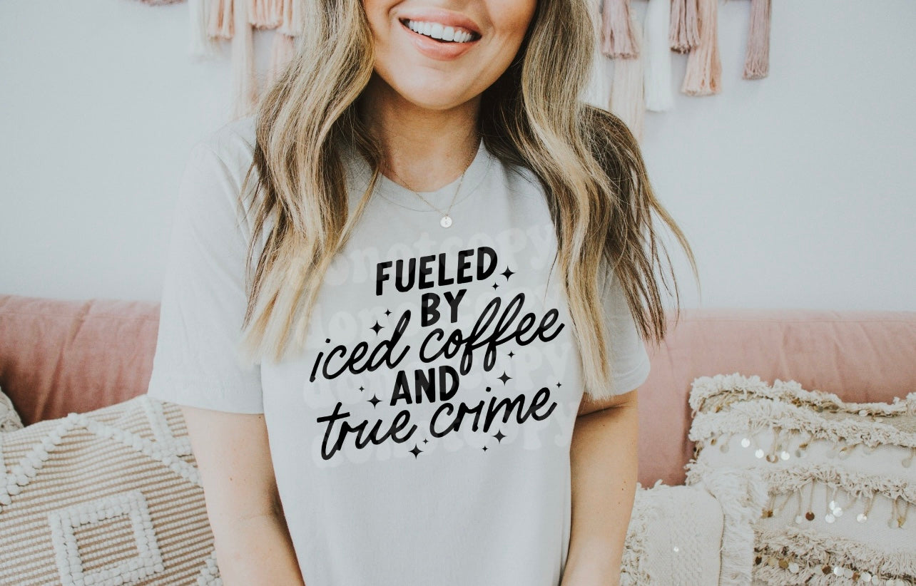 Iced Coffee & True Crime Print Tee