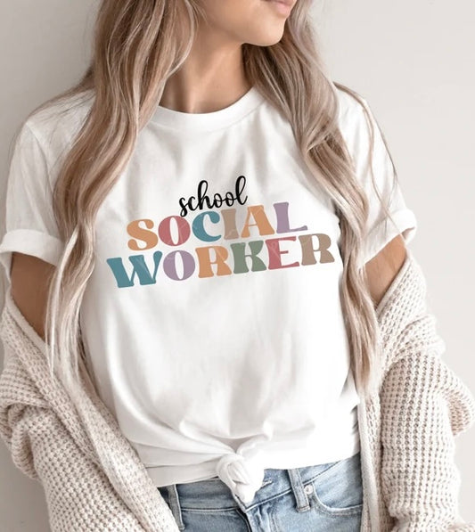 School Social Worker Print Tee